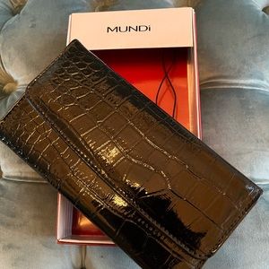 Black patent leather wallet